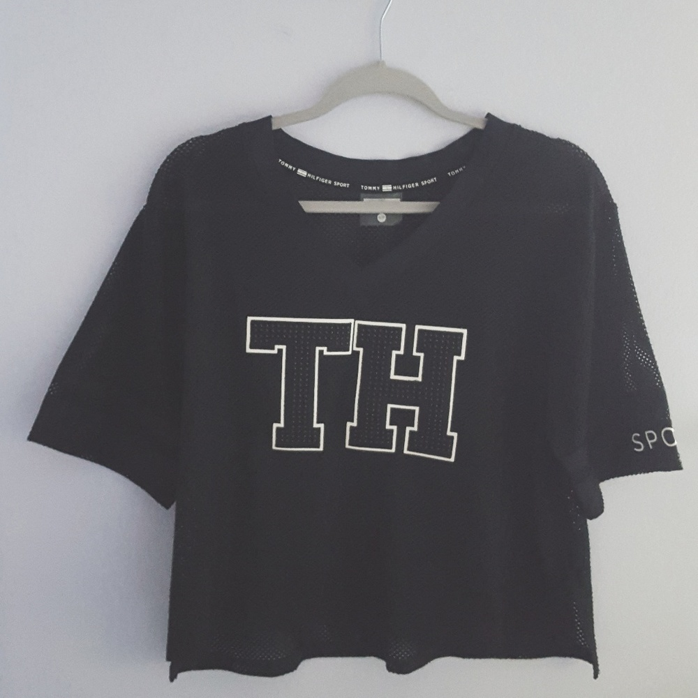 Black Tommy Hilfiger Sports designer shirt